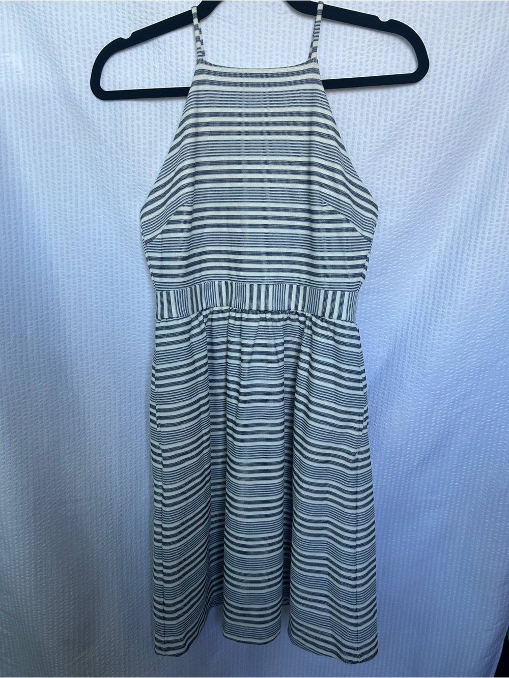 Banana Republic Blue White Striped Halter Fit & Flare Mini Dress Size 2P